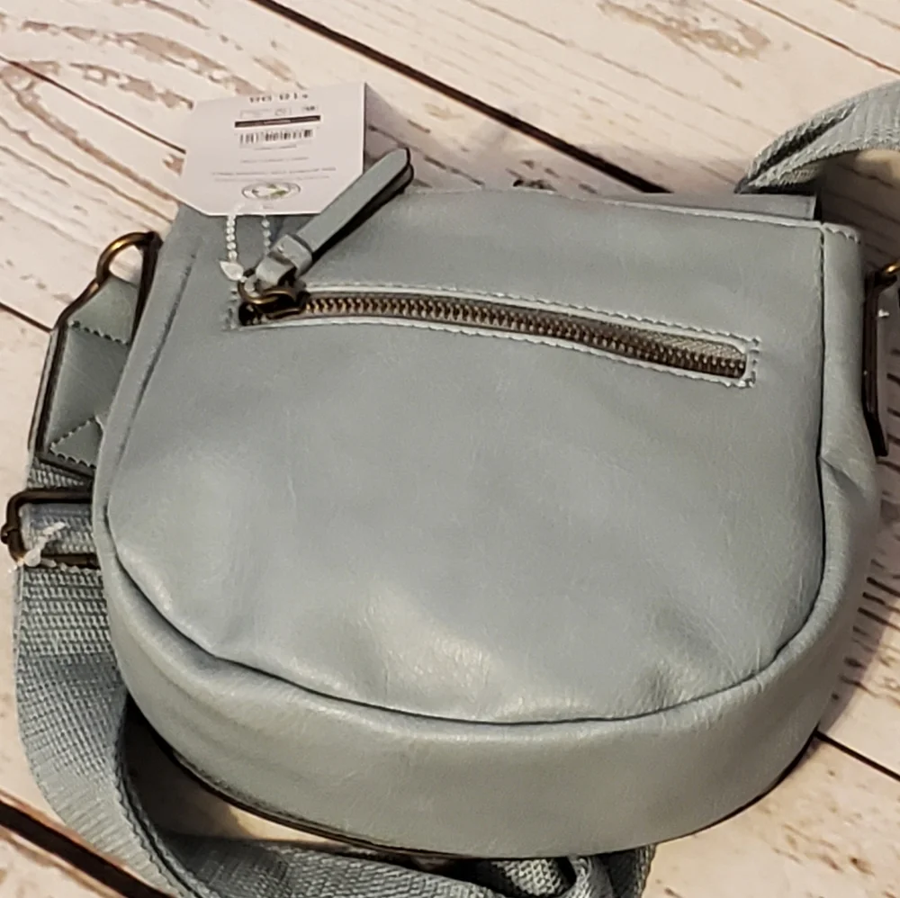 Time and Tru recycled materials Emery crossbody bag blue